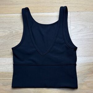 Lululemon Athletica Black Ribbed Crop Top